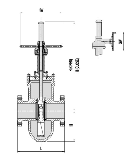 Slab gate valve drawing