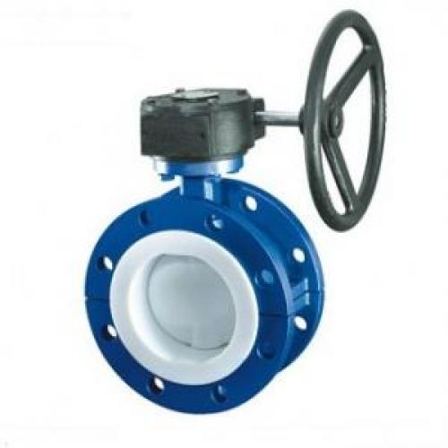 PTFE lined double flange butterfly valve PTFE lined double flange butterfly valve